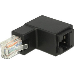 DELOCK αντάπτορας RJ45 86424, CAT 6 UTP, γωνιακός 90 μαύρος