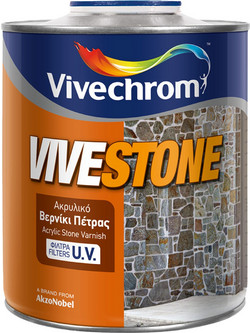 Vivechrom Vivestone Βερνίκι Επιφάνειας Πέτρας Διαλύτου Gloss 2.5lt