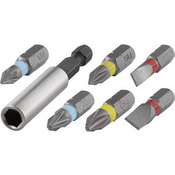 Wolfcraft 2446000 Συλλογή Μαγνητικός Φορέας - Προέκταση & Μύτες Σετ 7 Τεμ Silver