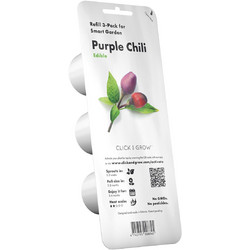Σπόροι CLICK & GROW Για Mini Μωβ Πιπεριές Chilly Με Το Χώμα Τους (3 Τεμάχια)