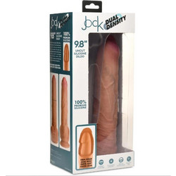 DILDO PENIS WITH TESTICLES DOUBLE DENSITY UNCUT FLESH 25 CM