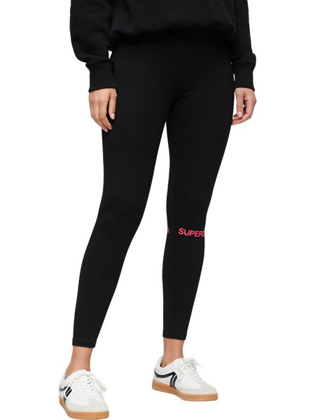 Superdry Γυναικείο Κολάν Μακρύ Ψηλόμεσο Βαμβακερό Μαύρο W7011021A-2DD