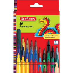 herlitz Fasermaler 30er KartonEtui mit Lebensmittelfarbe Strichstrke 2 mm 1 Stck (8649311)