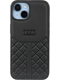 Audi Genuine Leather iPhone 14 6.1" black/black hardcase AU-TPUPPCIP14-Q8/D1-BK