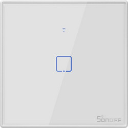 Sonoff T2EU1C (6920075725711) Έξυπνος μονός διακόπτης αφής με Wifi + RF, λευκός