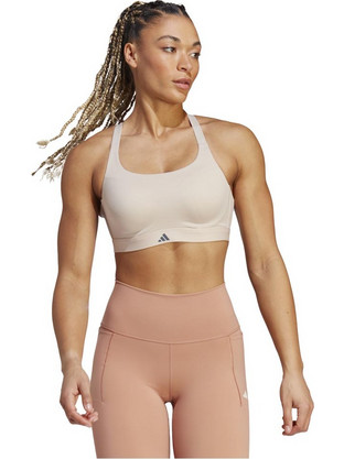 Adidas Tailored Impact Luxe Training Bra Αθλητικό Μπουστάκι με Υψηλή Στήριξη Σομόν HS2907