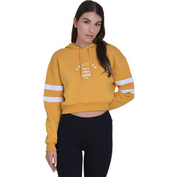 Target Γυναικείο Αθλητικό Crop Top με Κουκούλα Κίτρινο W24/66408-49