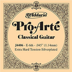 D'Addario J4406 Χορδή Κλασικής Κιθάρας E Silver Plated Copper 45" Extra Hard Tension