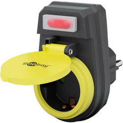 GOOBAY αντάπτορας ρεύματος 41266, schuko, 16A, IP44, μαύρος