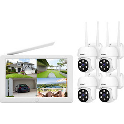 Ασύρματο Καταγραφικό WIFI KIT (4 Καμερες) NVR,νυχτερινή όραση Full HD, Λευκό