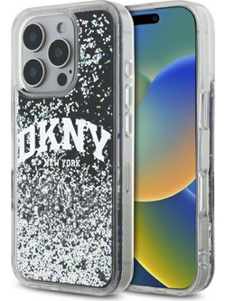 DKNY Liquid Glitter Arch Logo - θήκη για Apple iPhone 16 Pro Max - Μαύρο