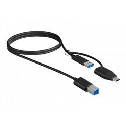 ICY BOX USB 3.2 PLUG-B TO USB +amp TYPE-C 1M BLACK