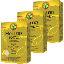 Moller's Total Plus Μουρουνέλαιο 3 x (28 Κάψουλες + 28 Ταμπλέτες)