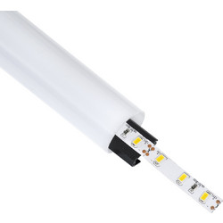 GloboStar(R) SURFACEPENDANT-PROFILE 70854-3M Προφίλ Αλουμινίου - Βάση + Ψύκτρα Ταινίας LED με Λευκό Γαλακτερό Κάλυμμα - Επιφανειακή + Κρεμαστή Χρήση - Πατητό Κάλυμμα - Μαύρο - 3 Μέτρα - Μ300 x Φ3cm 70