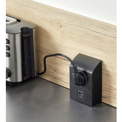 ΠΡΙΖΑ ΠΑΓΚΟΥ SFL MINI BORN A9605N 1 ΣΟΥΚΟ, 1 USB-A & 1 USB-C ΜΑΥΡΗ