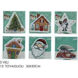 Χριστουγεννιάτικες χαρτοπετσέτες 12pcs 33cm