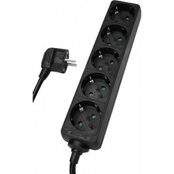 POWERTECH πολύπριζο PT-870, 5x schuko, 16A, 1,5m, μαύρο PT-870
