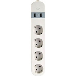 Smart Πολύπριζο ασφαλείας Gembird (TSL-PS-S4U-01-W) - 4x Sockets, USB - 1.5m - White TSL-PS-S4U-01-W