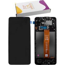 SAMSUNG A127 A12 NACHO ΟΘΟΝΗ+TOUCH SCREEN + LENS + FRAME HF-GH82-26485A BLACK HYPER-FIX SERVICE PACK HYPER-FIX