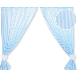 Curtains for baby room- Hanging Hearts blue strips