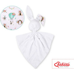 Cuddly rabbit double-sided - foxes beige