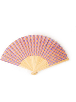 Βεντάλια μπαμπού (bamboo) Out Of The Blue δίχρωμη 37x21 εκ. 1 τεμ. Μωβ & Πορτοκαλί