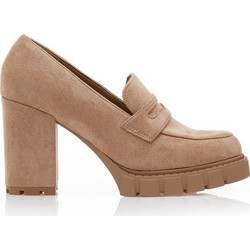 Γόβες loafers πούρο σουέτ με τρακτερωτή σόλα