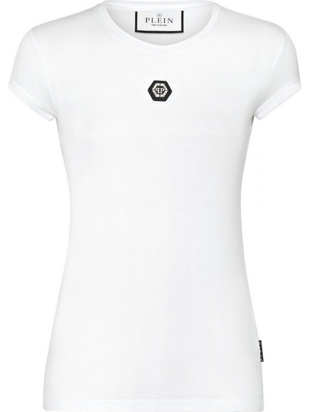 PHILIPP PLEIN T-SHIRT SEXY PURE HEXAGON LOGO ΛΕΥΚΟ