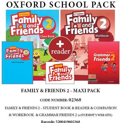 FAMILY AND FRIENDS 2 MAXI PACK (SB + WB + COMPANION + GRAMMAR FRIENDS 2 SB + WEBSITE+ READER) - 02368 2ND ED