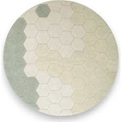 Lorena Canals Χαλί δωματίου στρογγυλό Honeycomb Blue 100 εκ