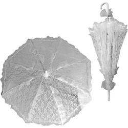 Κινέζικη Ομπρέλα με Δαντέλα & Βολάν 76xΦ75cm Carnavalista 232555