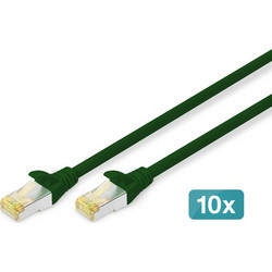 Digitus S/FTP Cat.6a Καλώδιο Δικτύου Ethernet 1m Green 10τμχ DK-1644-A-010-G-10