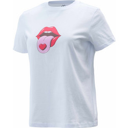 BRILLE Κοντομάνικη Μπλούζα Red Lips WHITE γυναίκες
