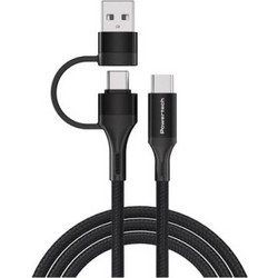 POWERTECH PTR-0158 USB & USB-C σε USB-C PD 60W, copper, 1.5m, μαύρο