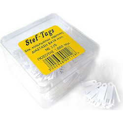 STEF ΕΤΙΚΕΤΕΣ ΚΡΕΜΑΣΤΕΣ ΚΟΣΜΗΜΑΤΩΝ PVC 100Τ Νο7 8x19mm ΛΕΥΚΕΣ