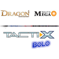 Dragon Mega Baits Tactix Bolo Καλάμι Ψαρέματος για Bolognese Carbon Τηλεσκοπικό 6m