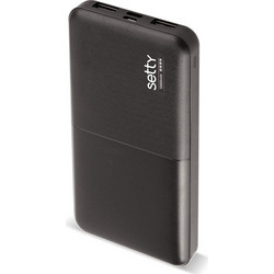 Setty 10024280 Power Bank 10000mAh με 2 Θύρες USB-A Black