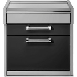 Μονάδα πάγκου 90cm με δύο συρτάρια μαύρα & ένα inox SWING G9C-P-AN Steel