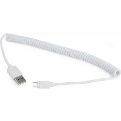 CABLEXPERT ΚΑΛΩΔΙΟ MICRO USB SPIRAL , 1.8m WHITE