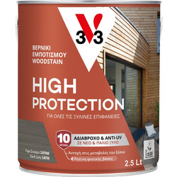 V33 High Protection Βερνίκι Εμποτισμού Ξύλου Νερού Γκρί Σκούρο 2.5lt