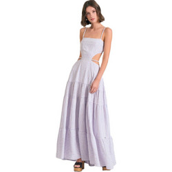 Funky Buddha Maxi Καλοκαιρινό Βραδινό Φόρεμα Λιλά FBL011-121-13