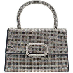 Ghetto Rhinestone Top Handle Bag Γυναικεία Τσάντα Χειρός Ασημί