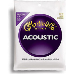 Martin Guitar M175 Σετ 6 Χορδές Ακουστικής Κιθάρας 80/20 Bronze 11-52" Custom Light Tension