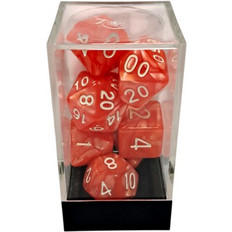 Κάισσα - Marble Orange/White Polyhedral 7-Die Set