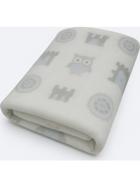 KikkaBoo Owls Elephant Κουβέρτα Αγκαλιάς Βελουτέ 70x80 Λευκή Γαλάζια