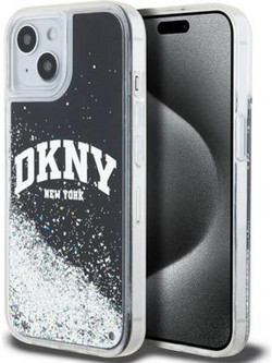 DKNY Liquid Glitter Arch Logo Case Θήκη Σιλικόνης για iPhone 15 Μαύρο