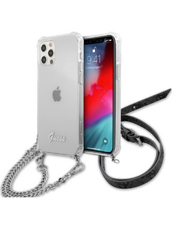 Guess Silver Chain Back Cover Transparent (iPhone 12 Pro Max)