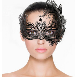Βενετσιάνικη Μεταλλική Μάσκα Με Στρας - Easytoys Fetish Collection Metal Mask Asymmetrical Black