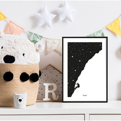 Αφίσα σε Κορνίζα - Πόστερ Climbing to the Stars No 50006 - 20Χ30 εκ, Λευκή κορνίζα