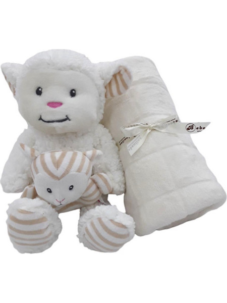 KikkaBoo Sheep Κουβέρτα Αγκαλιάς Fleece με Λούτρινο Ivory 76x114cm